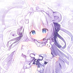This is a pixiv picture whose title is 🐰💜.