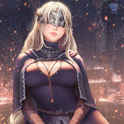 This is a pixiv picture whose title is Fire Keeper (Dark Souls 3).