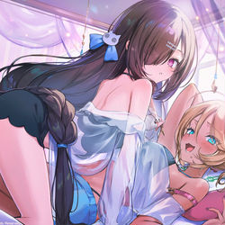 This is a pixiv picture whose title is 【お仕事】雀魂着せ替え復刻お祝いイラスト.