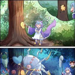 This is a pixiv picture whose title is 昆虫採集.