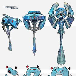 This is a pixiv picture whose title is ダンバル・メタング・メタグロスモチーフの武器（ポケモン）.