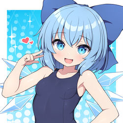 This is a pixiv picture whose title is スク水チルノちゃん.