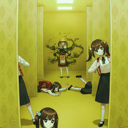 This is a pixiv picture whose title is The Backrooms.