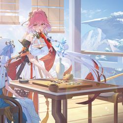 This is a pixiv picture whose title is ふたりの復棋.