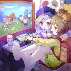 This is a pixiv picture whose title is 七七&瑶瑶·假日时光.