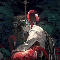 This is a pixiv picture whose title is 红鹳.