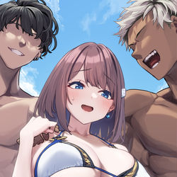 This is a pixiv picture whose title is ナンパにあって困ってる一夜ちゃん.