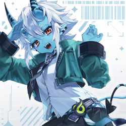 This is a pixiv picture whose title is 蒼角.