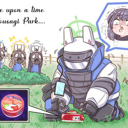 This is a pixiv picture whose title is Blue Archive: The Rabbit Squad.