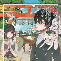 This is a pixiv picture whose title is 京都下鴨神様のいそうろう.