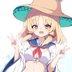 This is a pixiv picture whose title is 水着諏訪子ちゃん.
