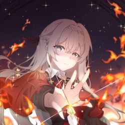 This is a pixiv picture whose title is 「すべてが…燃え尽きるまで！」.