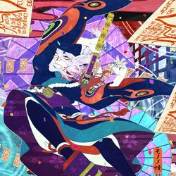 This is a pixiv picture whose title is 【唐傘】薬売りさん.