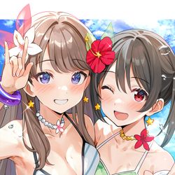 This is a pixiv picture whose title is 夏色えがおで1, 2, Jump!!!!.