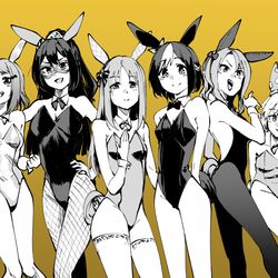 This is a pixiv picture whose title is 黄金世代バニー＋慣れる為の落書き.