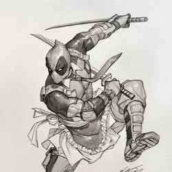 This is a pixiv picture whose title is Deadpool.