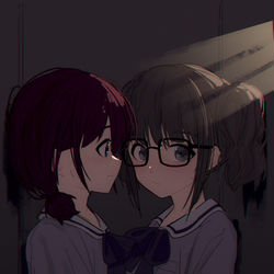 This is a pixiv picture whose title is 不小心被关在柜子里的两人.