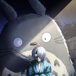 This is a pixiv picture whose title is 【クロス注意】「な、何故トト■殿が人里に――！？」.