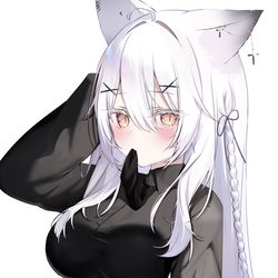 This is a pixiv picture whose title is 🖤🤍.