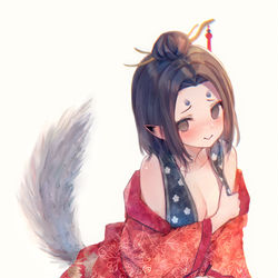 This is a pixiv picture whose title is 似乎想要给你看什么的狐狸精（？.