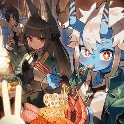 This is a pixiv picture whose title is ラーメン食べる蒼角ちゃん.