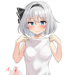 This is a pixiv picture whose title is 風呂上がったら服無かった妖夢.