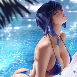 This is a pixiv picture whose title is Summer Yelan / 夜蘭.