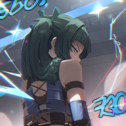 This is a pixiv picture whose title is ZZZ | Qingyi defeated?.