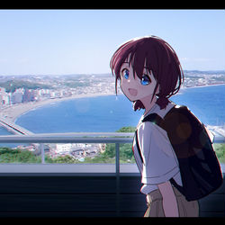 This is a pixiv picture whose title is 和小孩一起江之岛之旅.