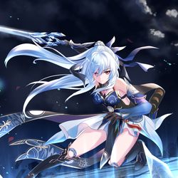 This is a pixiv picture whose title is 镜流.