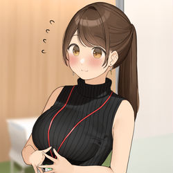 This is a pixiv picture whose title is ポニーテールOLちゃん.