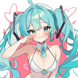 This is a pixiv picture whose title is 『水着に着替えてみました♡』.