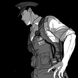This is a pixiv picture whose title is 警察官を見上げたい.