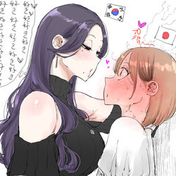 This is a pixiv picture whose title is 日韓百合.