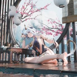 This is a pixiv picture whose title is 倾酒洒墨.