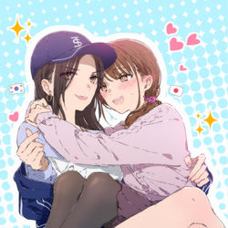 This is a pixiv picture whose title is 日韓百合.