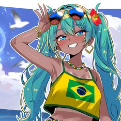 This is a pixiv picture whose title is brazilian miku.
