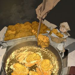 This is a pixiv picture whose title is サクサクのチキン.