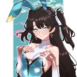 This is a pixiv picture whose title is Bunny girl Zhezhi.