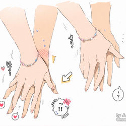 This is a pixiv picture whose title is 百合手ックス.