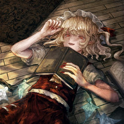 This is a pixiv picture whose title is 読書中の彼女と目が合う.