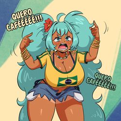 This is a pixiv picture whose title is Brazilian Miku.