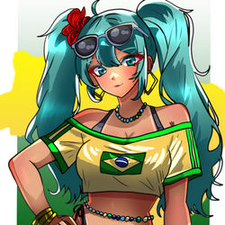 This is a pixiv picture whose title is ブラジリアンミク.