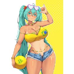 This is a pixiv picture whose title is Brazilian_Miku.