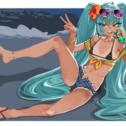 This is a pixiv picture whose title is Brazilian Miku.