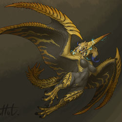 This is a pixiv picture whose title is 어떤 비룡종의 초전자포.