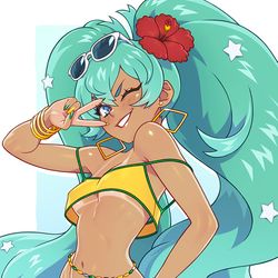 This is a pixiv picture whose title is Brazilian Miku.