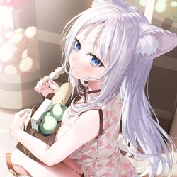 This is a pixiv picture whose title is 市場でお買い物.