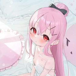 This is a pixiv picture whose title is 「お兄ちゃん、お顔赤いよ…大丈夫？」.
