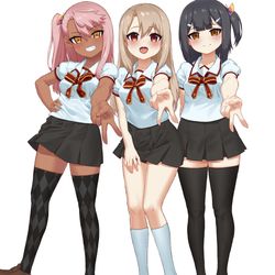 This is a pixiv picture whose title is kuro miyu illya group peace PNG.